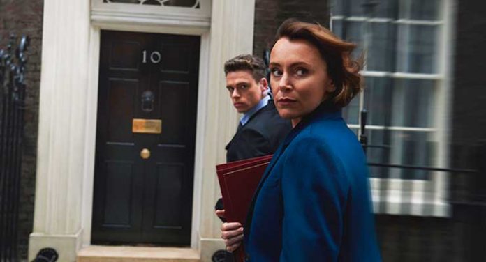 Richard Madden and Keeley Hawes in Bodyguard: Season 1. Photo Credit: World Productions/Netflix