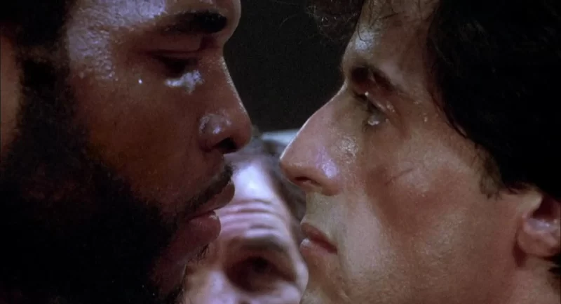 Mr. T and Sylvester Stallone in Rocky III (1982)