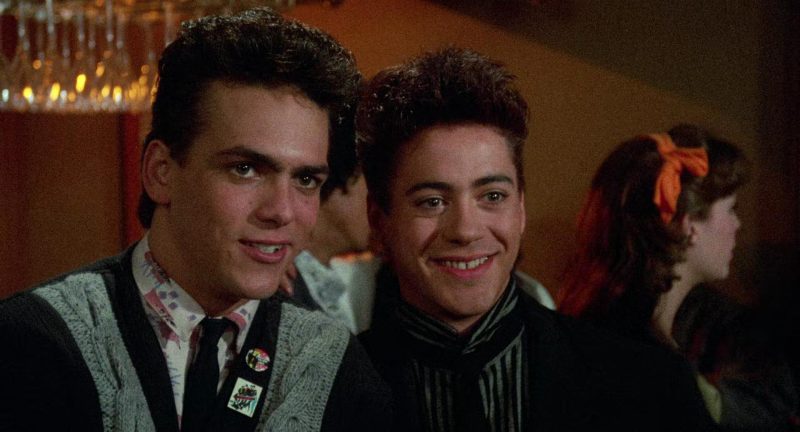 Robert Downey Jr. and Robert Rusler in Weird Science (1985)