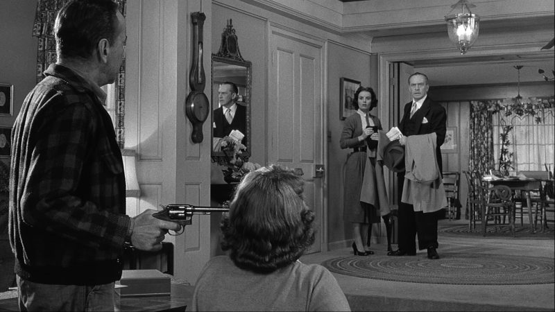 Humphrey Bogart, Fredric March, Mary Murphy, and Martha Scott in The Desperate Hours (1955)