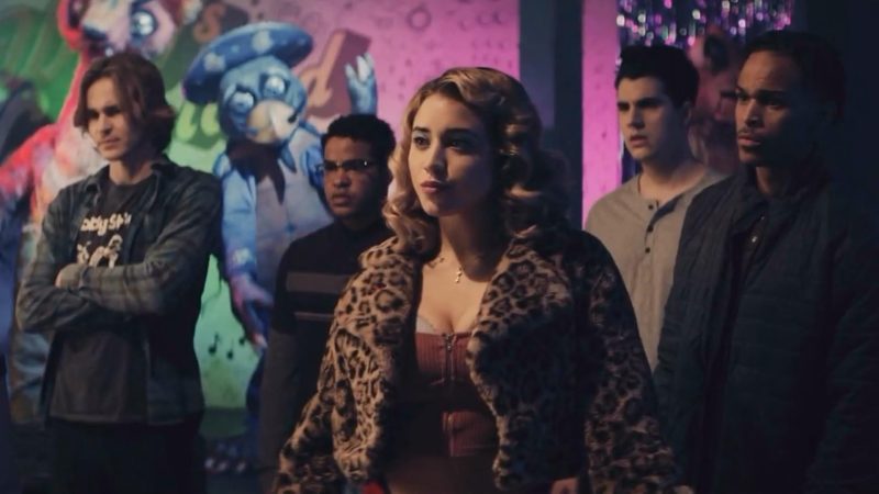 Jiri Stanek, Kai Kadlec, Christian Delgrosso, Terayle Hill, Chris Schmidt Jr., Jonathan Mercedes, and Caylee Cowan in Willy's Wonderland (2021)